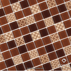 Скляна мозаїка Котто Кераміка GM 4054 C3 BROWN D BROWN M STRUCTURE 300х300х4 мм Молочанськ