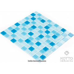 Стеклянная мозаика Котто Керамика GM 4018 C3 BLUE D BLUE M BLUE W 300х300х4 мм Дрогобыч