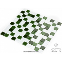 Стеклянная мозаика Котто Керамика GM 4030 C3 GREEN D GREEN M WHITE 300х300х4 мм Киев