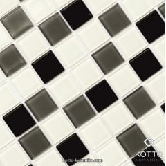 Стеклянная мозаика Котто Керамика GM 4034 C3 GRAY M GRAY W WHITE 300х300х4 мм Киев