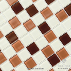 Скляна мозаїка Котто Кераміка GM 4037 C3 BROWN M BROWN W WHITE 300х300х4 мм Київ