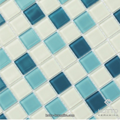 Скляна мозаїка Котто Кераміка GM 4039 C3 CERULEAN M CERULEAN W WHITE 300х300х4 мм Київ