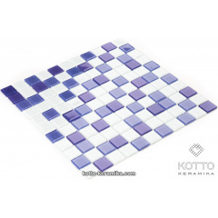 Скляна мозаїка Котто Кераміка GM 4041 C3 VIOLET D VIOLET M WHITE 300х300х4 мм Хмельницький