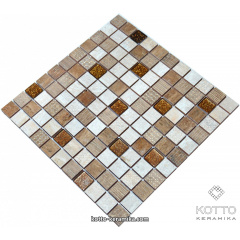 Декоративная мозаика Котто Керамика CM 3044 C3 BEIGE BROWN BROWN GOLD 300x300x8 мм Луцк
