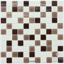 Стеклянная мозаика Котто Керамика GM 4035 C3 CAFFE M CAFFE W WHITE 300х300х4 мм