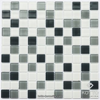 Скляна мозаїка Котто Кераміка GM 4043 C3 STEEL D STEEL M WHITE 300х300х4 мм