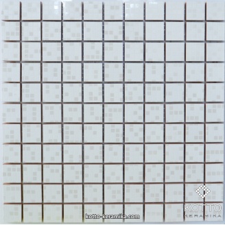 Декоративна мозаїка Котто Кераміка CM 3038 C PIXEL WHITE 300x300x8 мм