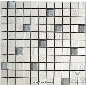 Декоративная мозаика Котто Керамика CM 3043 C2 CREAM SILVER 300x300x8 мм