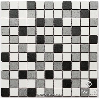Керамическая мозаика Котто Керамика CM 3028 C3 GRAPHIT GRAY WHITE 300x300x8 мм