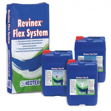 Обмазочная гидроизоляция Revinex Flex + Revinex Flex ES высокоэластичная уф стойкая
