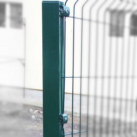Столб для ограждения Сетка Запад 60x40 мм 1,5 м оцинковка/ПП RAL 6005 зеленый