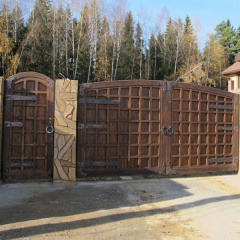 Дерев'яні розпашні ворота та хвіртка під замовлення Одеса