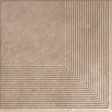 Ступень угловая клинкерная Paradyz Viano beige struktura 30x30 см