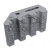 Блок декоративный Силта-Брик Серый 14 канелюрный угловой 390х190х140 мм