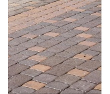 Тротуарная плитка Золотой Мандарин Старая площадь 160х40 мм на сером цементе коричневый