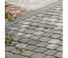 Тротуарная плитка Золотой Мандарин Квадрат Антик 160х160х90 мм полный прокрас черный