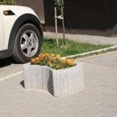 Квітник круглий Золотий Мандарин 660х450х250 мм сірий Буча