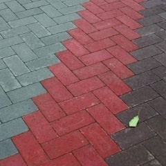 Тротуарна плитка Золотий Мандарин Цегла без фаски 200х100х60 мм на сірому цементі червоний Кропивницький