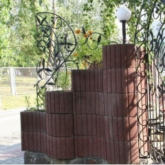 Квітник круглий Золотий Мандарин 660х450х250 мм на сірому цементі червоний Івано-Франківськ