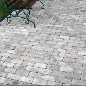 Тротуарная плитка Золотой Мандарин Кирпич Антик 200х100х60 мм серый