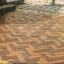 Тротуарна плитка Золотий Мандарин Цегла вузька 210х70х60 мм на сірому цементі персиковий Суми
