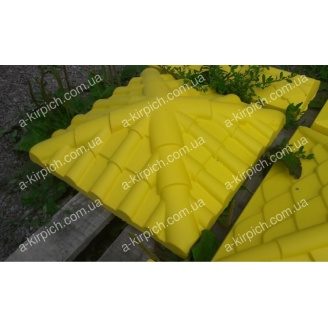 Крышка на забор LAND BRICK Черепица желтая 450х450 мм