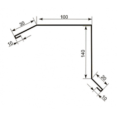 Торцевая планка Тайл тип 2 30х100х140х20 мм зеленая Ворожба