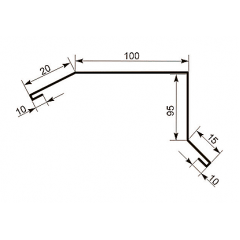 Торцевая планка Тайл тип 1 20х100х95х15 мм зеленая Киев