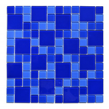 Мозаика стеклянная Aquaviva Cristall Dark Blue DCM305 300х300 мм