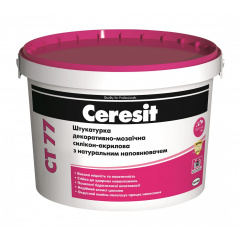 Декоративная мозаичная штукатурка Ceresit CT 77 силикон-акриловая 1,2-1,6 мм 14 кг красный гранит Черкассы