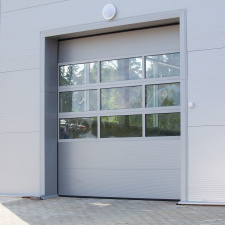 Панорамні ворота ALUTECH AluTherm 3500х3500 мм RAL 9006 сріблястий металік