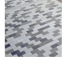 Тротуарна плитка Золотий Мандарин Цегла без фаски 200х100х60 мм на сірому цементі чорний