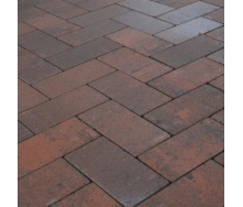 Тротуарная плитка Золотой Мандарин Кирпич без фаски 200х100х60 мм сиена