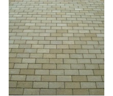 Тротуарная плитка Золотой Мандарин Кирпич стандартный 200х100х80 мм на сером цементе горчичный