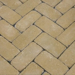 Тротуарна плитка Золотий Мандарин Цегла Антик 200х100х60 мм на сірому цементі гірчичний Київ