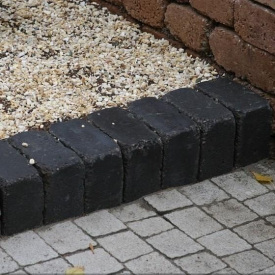 Тротуарна плитка Золотий Мандарин Цегла антик на сірому цементі 240х160х90 мм (чорний)