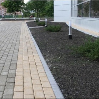 Тротуарна плитка Золотий Мандарин Цегла стандартний 200х100х40 мм на сірому цементі персиковий