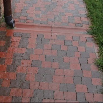 Тротуарная плитка Золотой Мандарин Креатив 60 мм на сером цементе красный