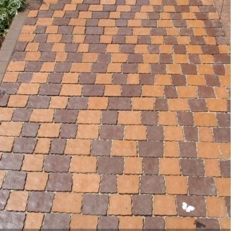 Тротуарная плитка Золотой Мандарин Креатив 60 мм на сером цементе персиковый