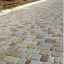 Тротуарна плитка Золотий Мандарин Старе місто 120х80 мм на сірому цементі гірчичний Київ