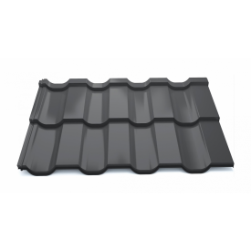 Модульная металлочерепица Тайл Статус High Build Polyester 1205/1160 мм 0,5 мм RAL 9005