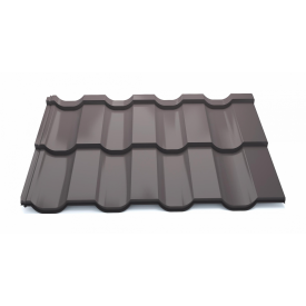 Модульная металлочерепица Тайл Статус High Build Polyester 1205/1160 мм 0,5 мм RAL 8019