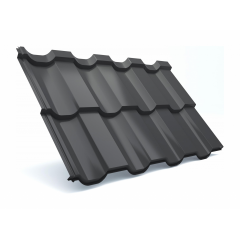 Модульная металлочерепица Тайл Статус High Build Polyester 1205/1160 мм 0,5 мм RAL 9005 Харьков