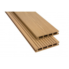 Терасна дошка двостороння ДПК POLYMER&WOOD PREMIUM Дуб дерево-полімерна композитна дошка для тераси, балкона, вулиці коричнева