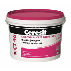 Краска силикон-силикатная фасадная Ceresit CT 46 SIL-SIL AQUASTATIC База C 3 л