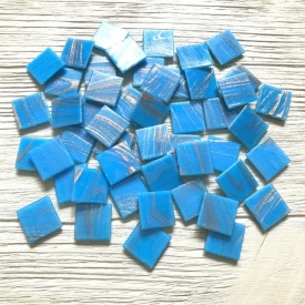 Стеклянная мозаика Eco-Mosaic 20х20 мм 33х33 см синяя (20Z16)