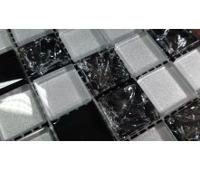 Стеклянная мозаика Керамик Полесье Gretta Black Silver Mix 300х300х6 мм