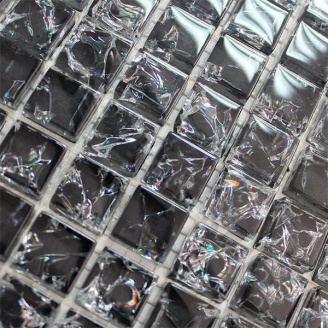 Стеклянная мозаика Керамик Полесье Gretta Black колотое стекло 300х300 мм