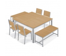 Набор стол + 2 скамейки и 4 кресла в стиле LOFT (Garden Table - 05)