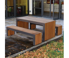 Садовий стіл з 2 лавками в стилі LOFT (Garden Table - 16)
